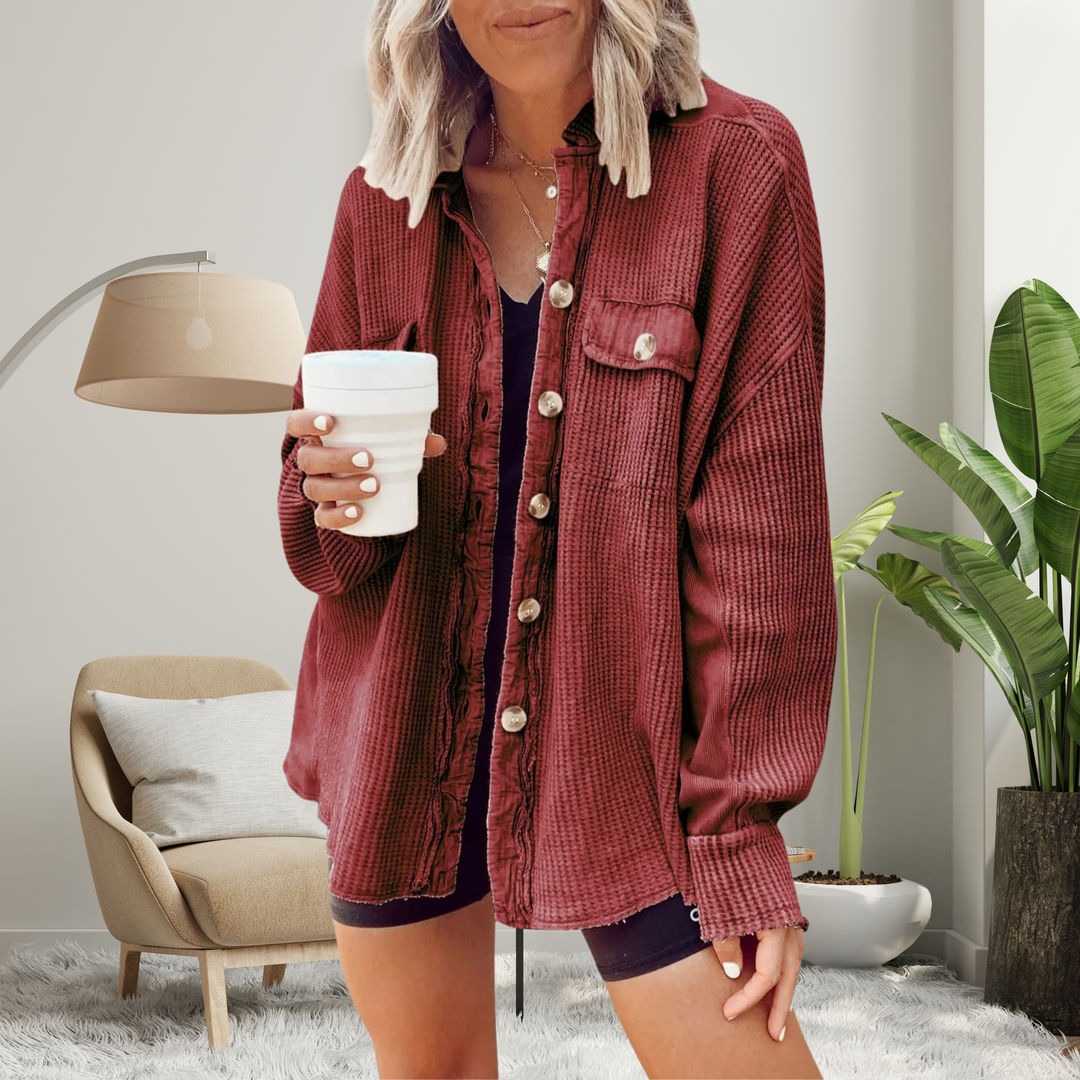 FAYE™ - Cozy Loose Fit Batwing Sleeve Button Down Jacket CULTÉIRE DUBLIN