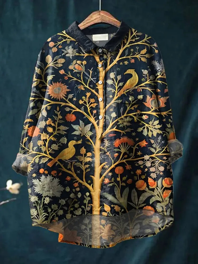 Victoire | Women’s Ornamental Tree Print Casual Shirt CULT ÉIRE