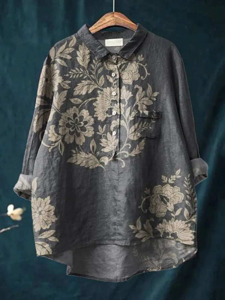 Vivienne | Women’s Vintage Floral Pattern Casual Shirt CULT ÉIRE