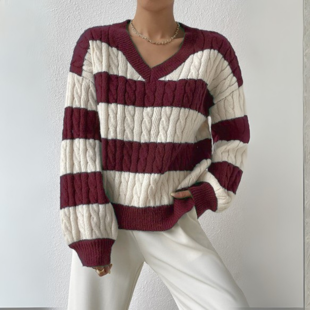 MORTA™ - Comfy V-Neck Long Sleeve Sweater CULTÉIRE DUBLIN