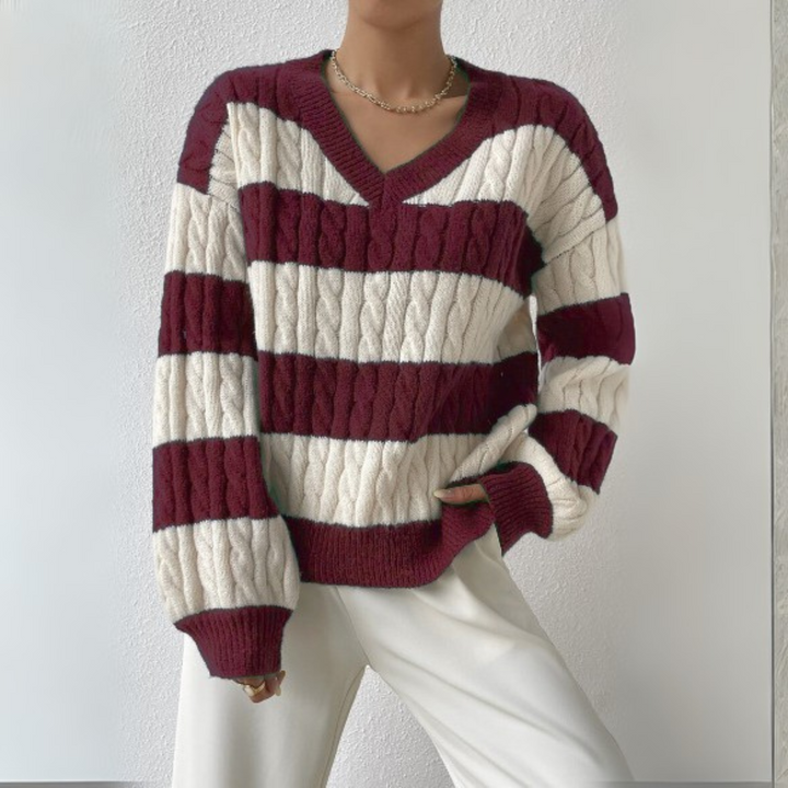 MORTA™ - Comfy V-Neck Long Sleeve Sweater CULTÉIRE DUBLIN