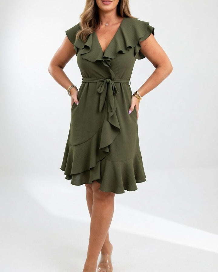 CÉLYANE | Elegant Flowing Black Wrap Dress CULTÉIRE DUBLIN