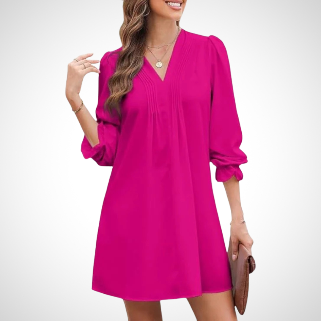 LUCINDA™ - Elegant Ruffled V-Neck Dress CULTÉIRE DUBLIN