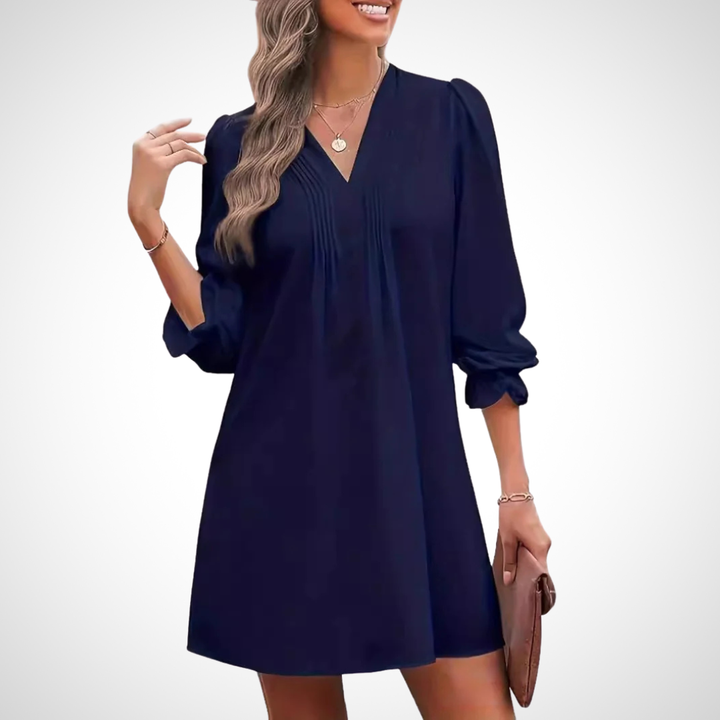LUCINDA™ - Elegant Ruffled V-Neck Dress CULTÉIRE DUBLIN