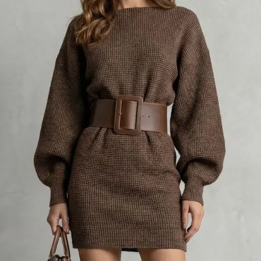 CLARA | Structured Belt Knit Dress CULT ÉIRE