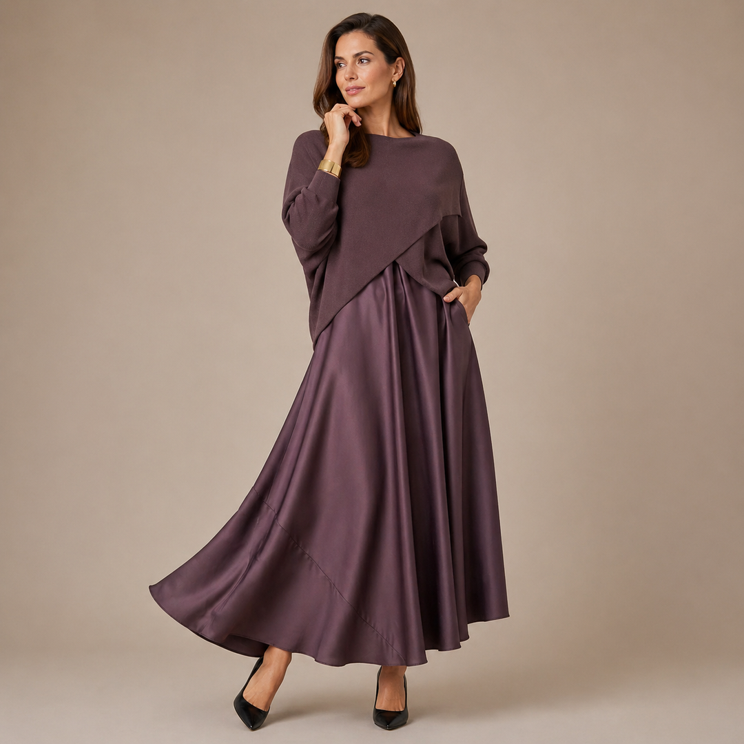 Clara | Elegant Layered Jumper and Midi Dress Set CULTÉIRE DUBLIN