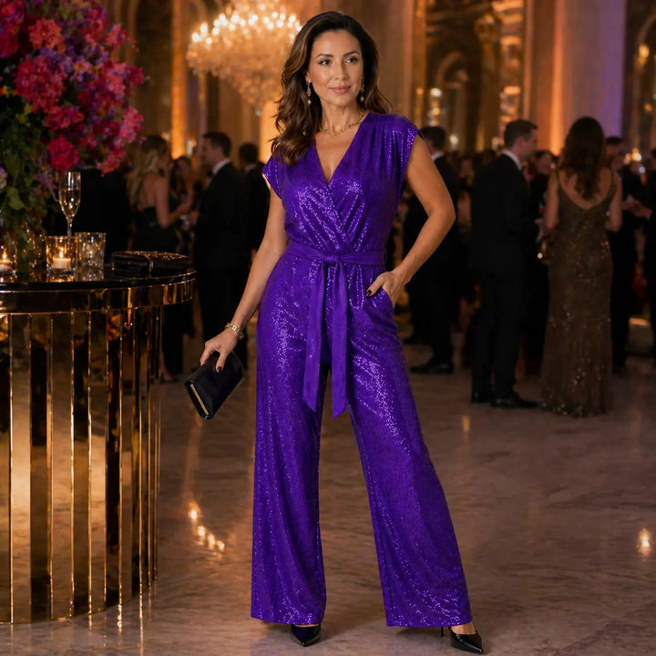 SORAYA | Sequin Jumpsuit with Tie Waist CULT ÉIRE