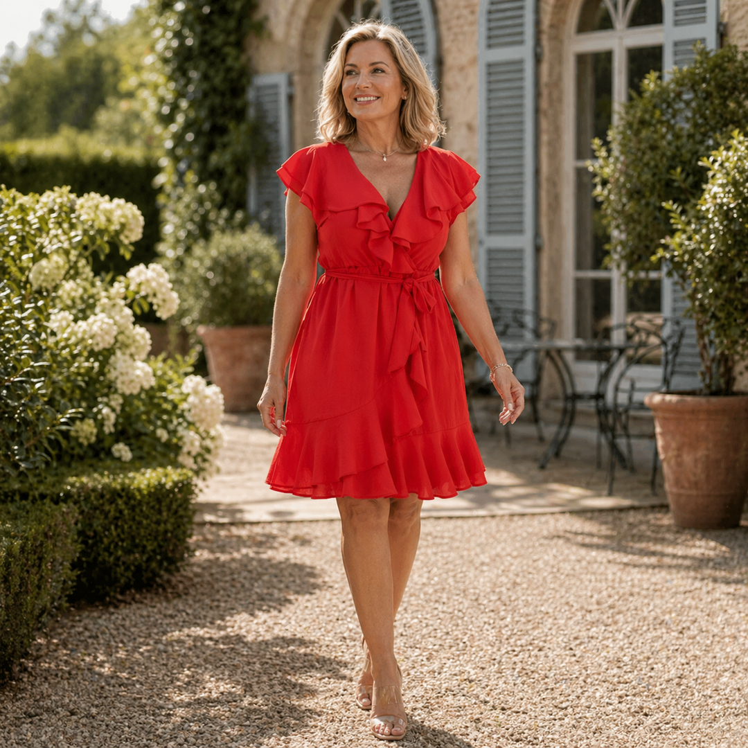 CÉLYANE | Elegant Flowing Black Wrap Dress CULTÉIRE DUBLIN