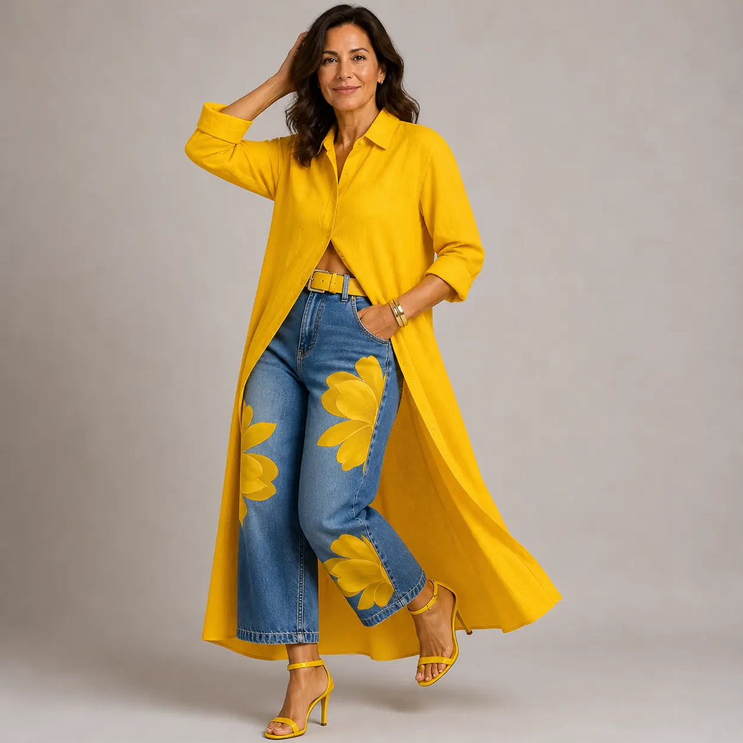DANIELLA | Linen Dress &amp; Floral Denim Set CULT ÉIRE