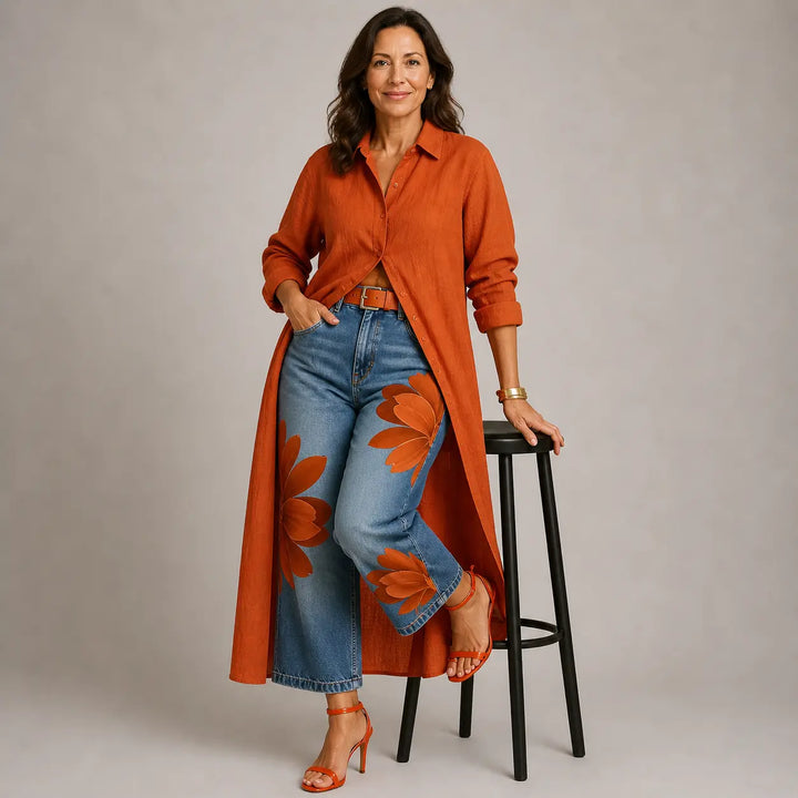 DANIELLA | Linen Dress &amp; Floral Denim Set CULT ÉIRE