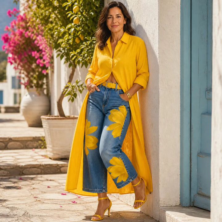 DANIELLA | Linen Dress &amp; Floral Denim Set CULT ÉIRE