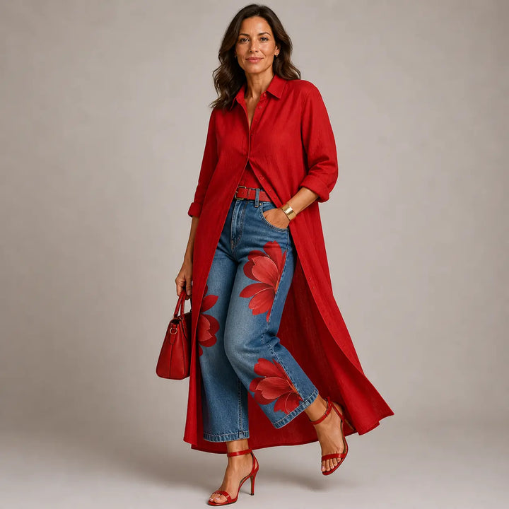 DANIELLA | Linen Dress &amp; Floral Denim Set CULT ÉIRE