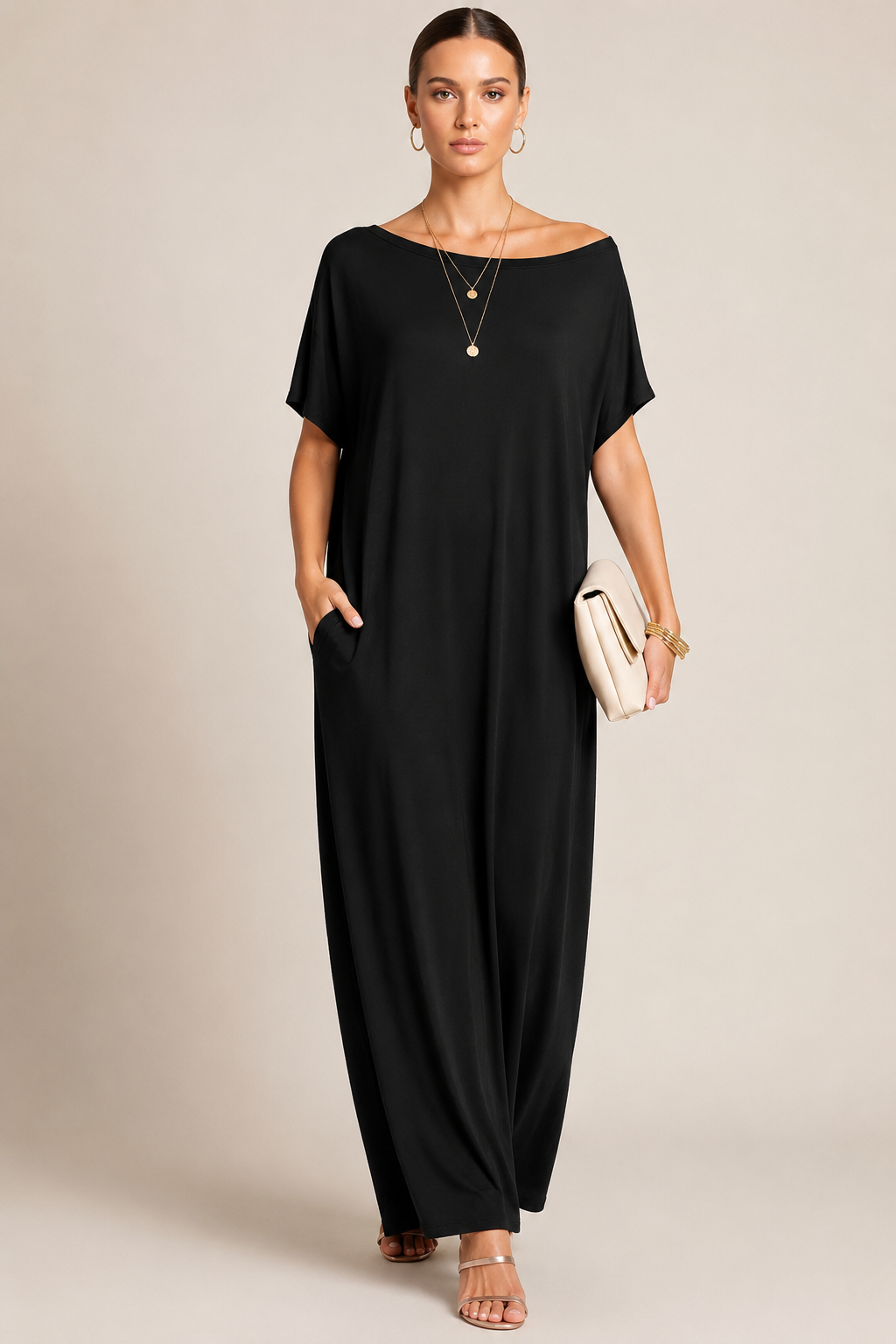 LARISA | Women’s Loose Summer Maxi Dress with Short Sleeves CULTÉIRE DUBLIN