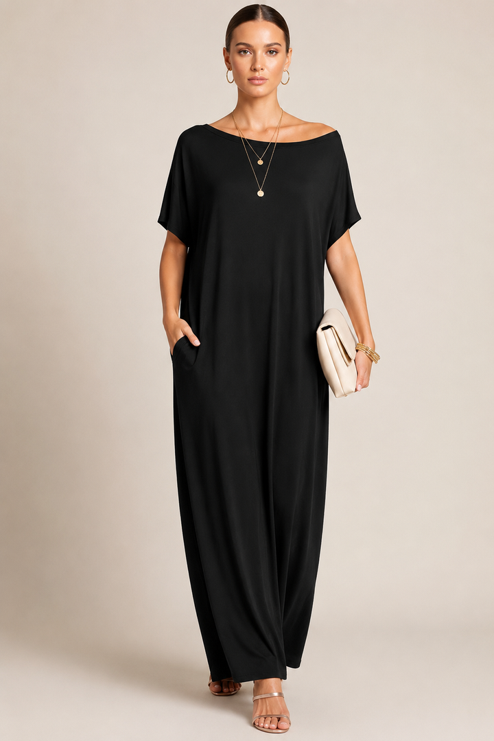 LARISA | Women’s Loose Summer Maxi Dress with Short Sleeves CULTÉIRE DUBLIN