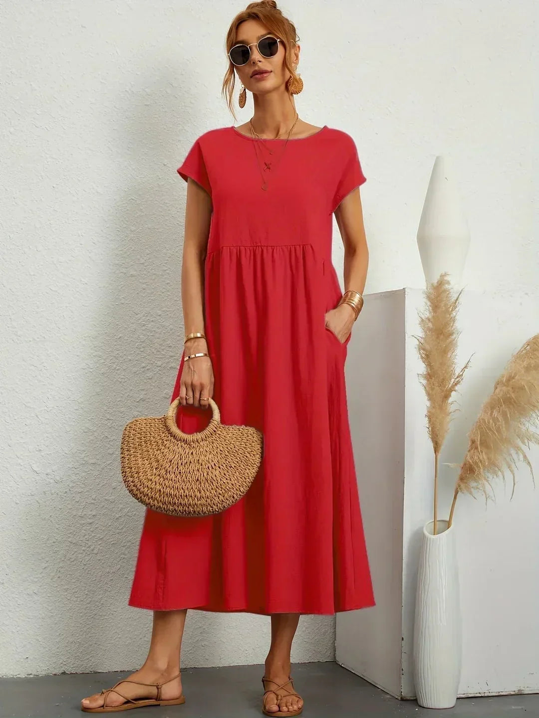 GABRIELLE™ — A Flowing Midi Dress with Timeless Elegance CULTÉIRE DUBLIN