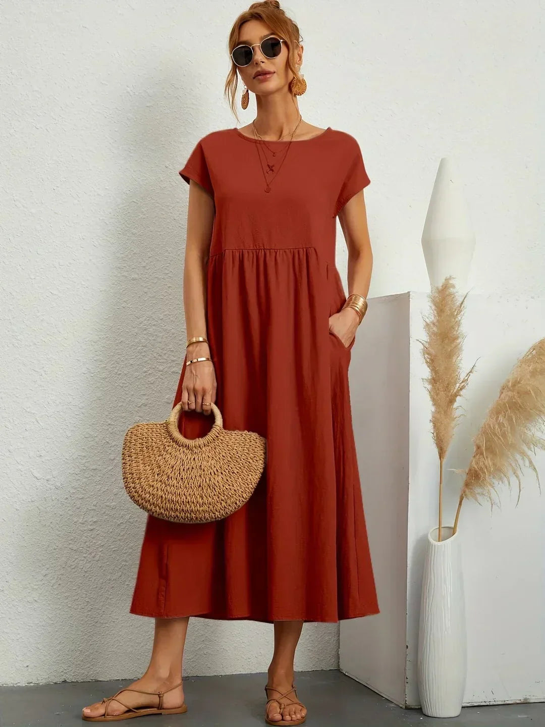 GABRIELLE™ — A Flowing Midi Dress with Timeless Elegance CULTÉIRE DUBLIN