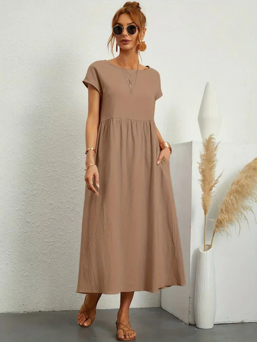GABRIELLE™ — A Flowing Midi Dress with Timeless Elegance CULTÉIRE DUBLIN