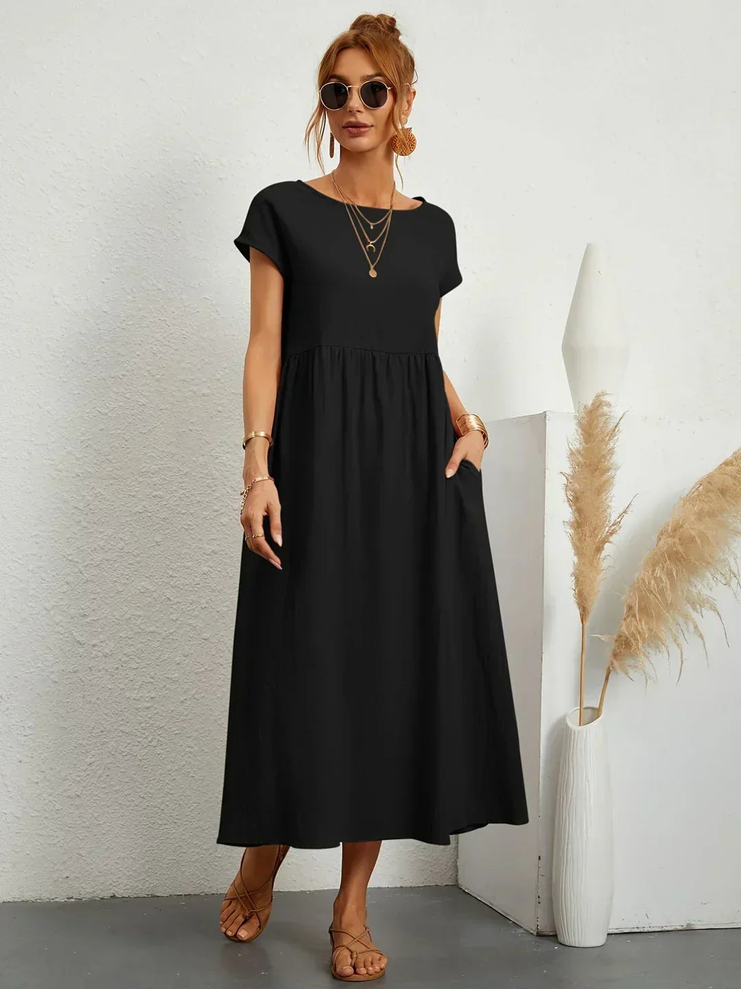 GABRIELLE™ — A Flowing Midi Dress with Timeless Elegance CULTÉIRE DUBLIN