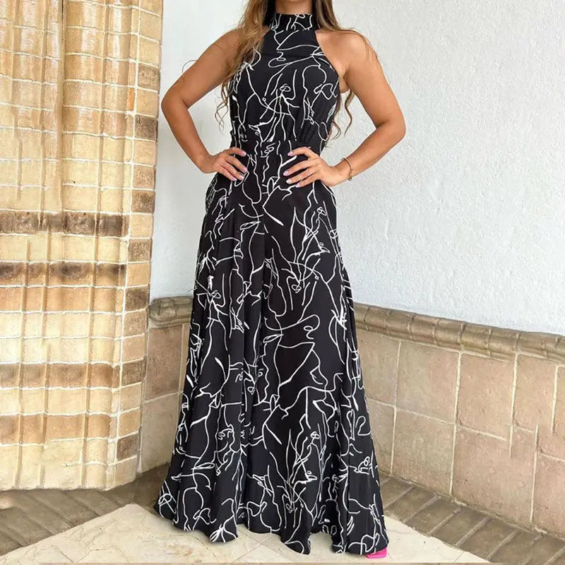 QIANA™ - Elegant Wide Leg Neck Tie Sleeveless Summer Jumpsuit CULT ÉIRE
