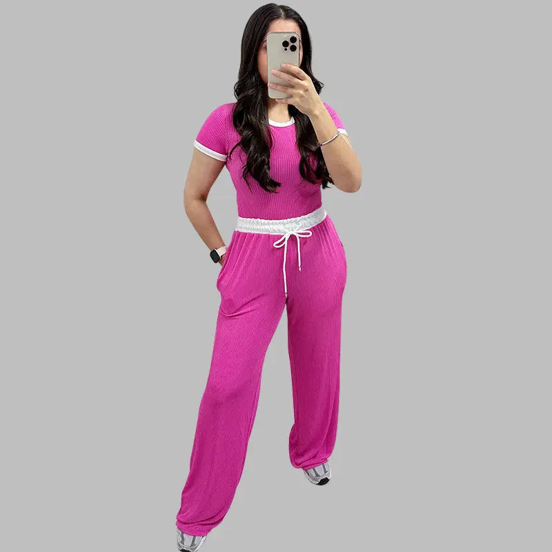 PLATU™ - Casual Short Sleeve and Wide Leg Pants Set CULT ÉIRE