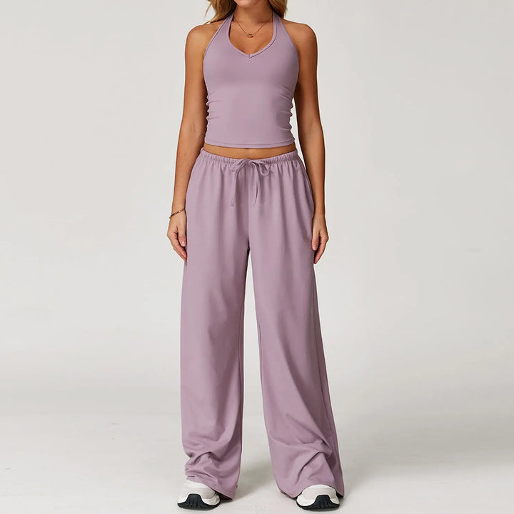 ARAYA™ - Casual Crop Tank Top and Wide Leg Pants Set CULT ÉIRE