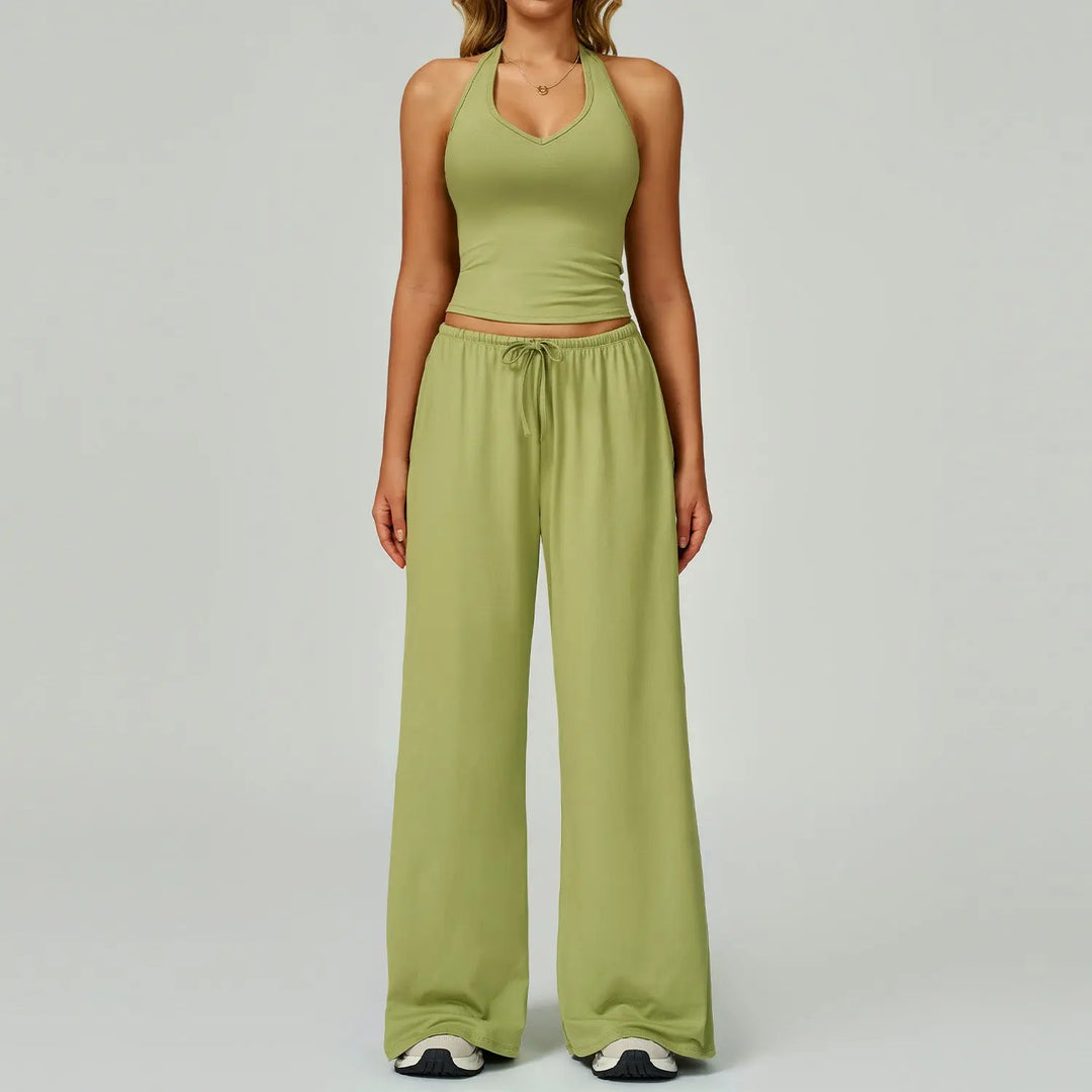 DINGDING™ - Casual Crop Tank Top and Wide Leg Pants Set CULT ÉIRE