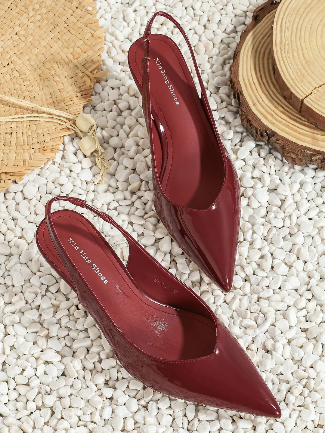 AMIRA™ - Women’s PU Leather Slingback Heels Simple Solid Color Pointed Toe Pumps CULT ÉIRE