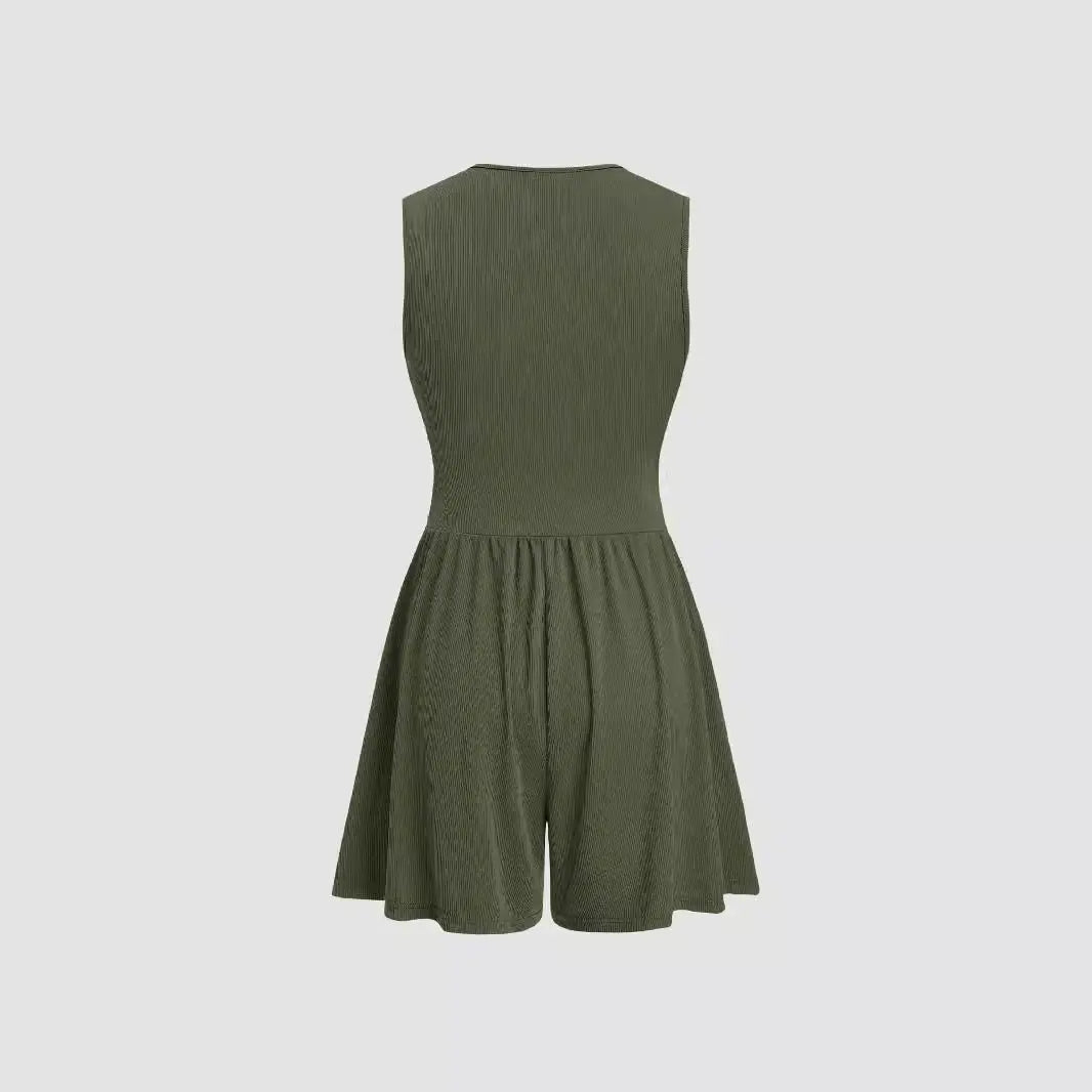 PARIS™ - Chic V-Neck Sleeveless Overall Romper CULT ÉIRE