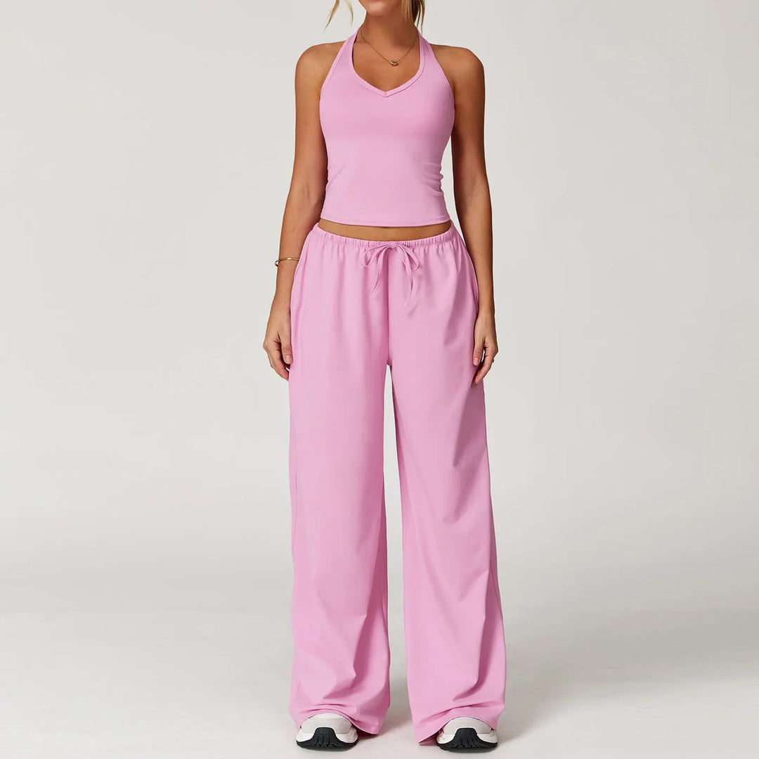 ARAYA™ - Casual Crop Tank Top and Wide Leg Pants Set CULT ÉIRE