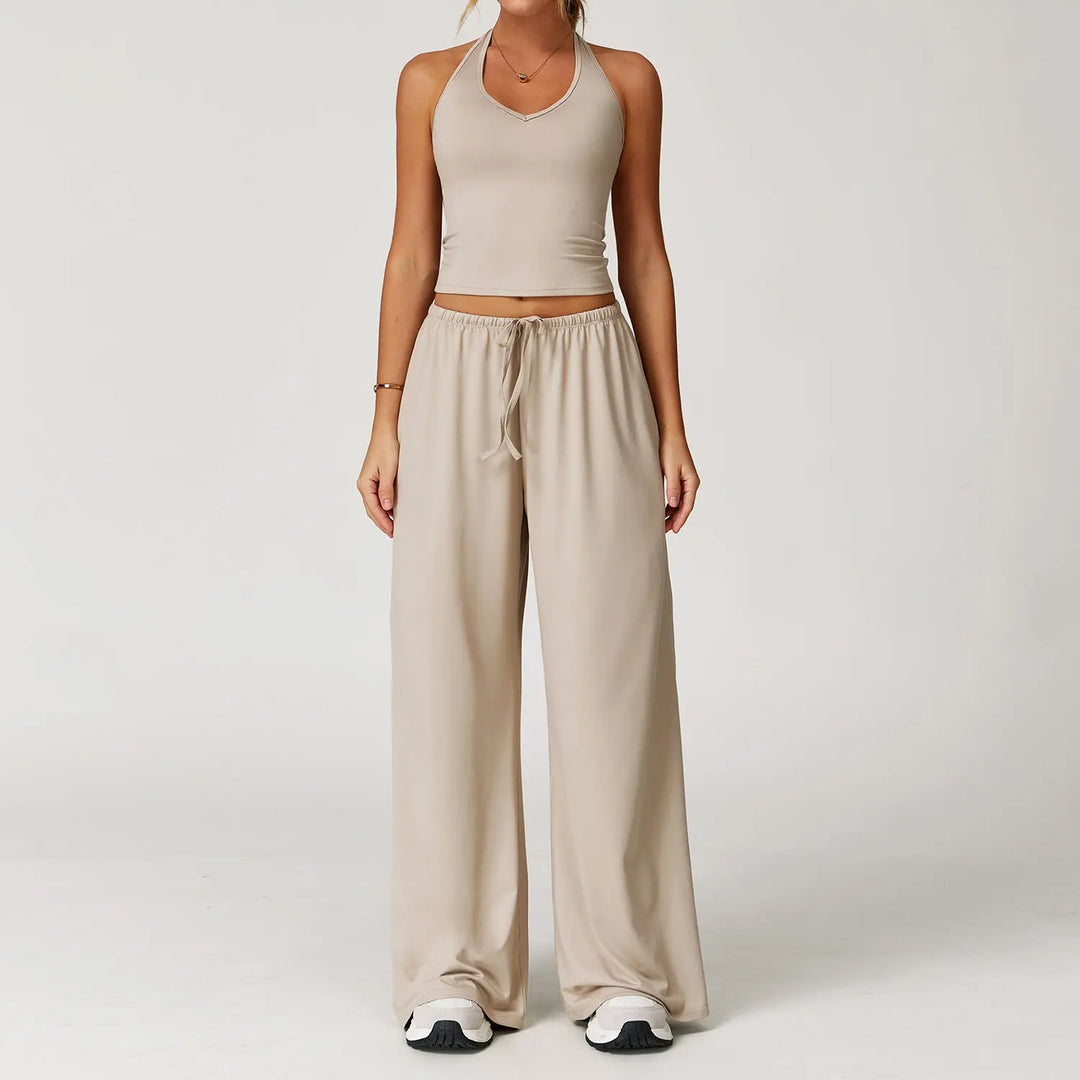 DINGDING™ - Casual Crop Tank Top and Wide Leg Pants Set CULT ÉIRE