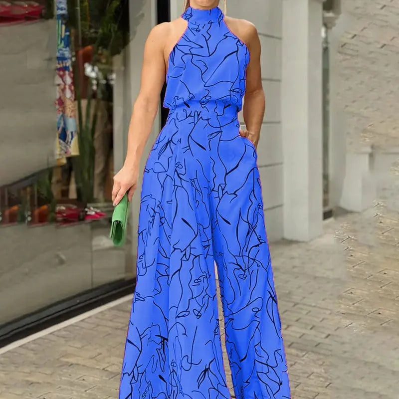 QIANA™ - Elegant Wide Leg Neck Tie Sleeveless Summer Jumpsuit CULT ÉIRE