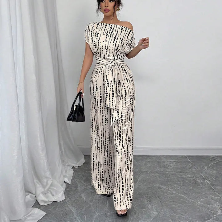 KENDI™ - Classy Wide-Leg Oblique Strap Jumpsuit CULT ÉIRE