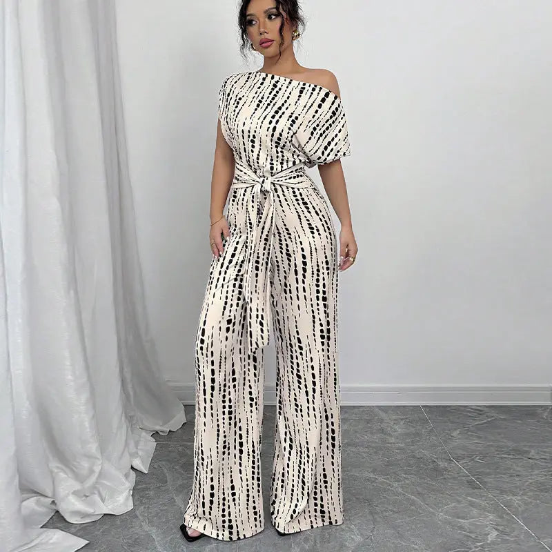 KENDI™ - Classy Wide-Leg Oblique Strap Jumpsuit CULT ÉIRE
