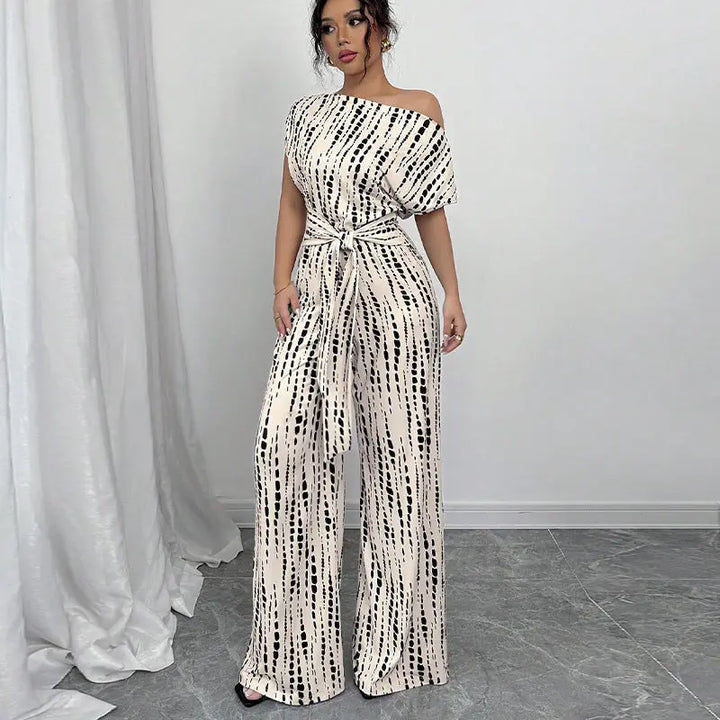KENDI™ - Classy Wide-Leg Oblique Strap Jumpsuit CULT ÉIRE