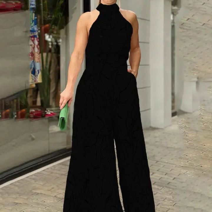 QIANA™ - Elegant Wide Leg Neck Tie Sleeveless Summer Jumpsuit CULT ÉIRE