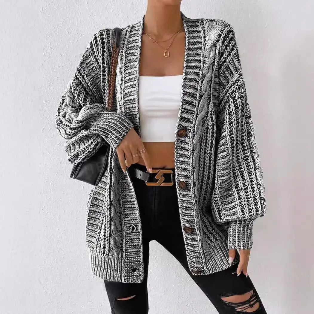 ROMY™ - Cozy Plus Size Button Down Cardigan CULT ÉIRE