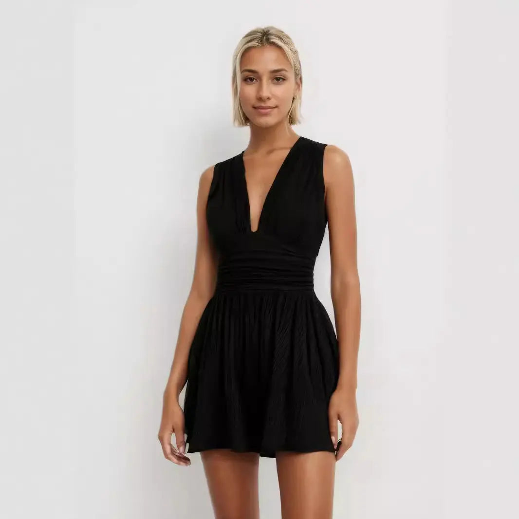 PARIS™ - Chic V-Neck Sleeveless Overall Romper CULT ÉIRE