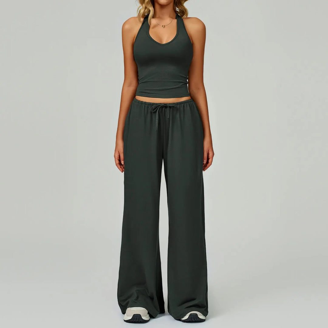 DINGDING™ - Casual Crop Tank Top and Wide Leg Pants Set CULT ÉIRE