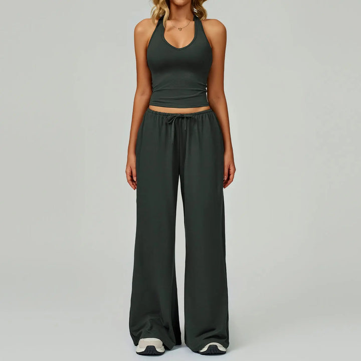 DINGDING™ - Casual Crop Tank Top and Wide Leg Pants Set CULT ÉIRE