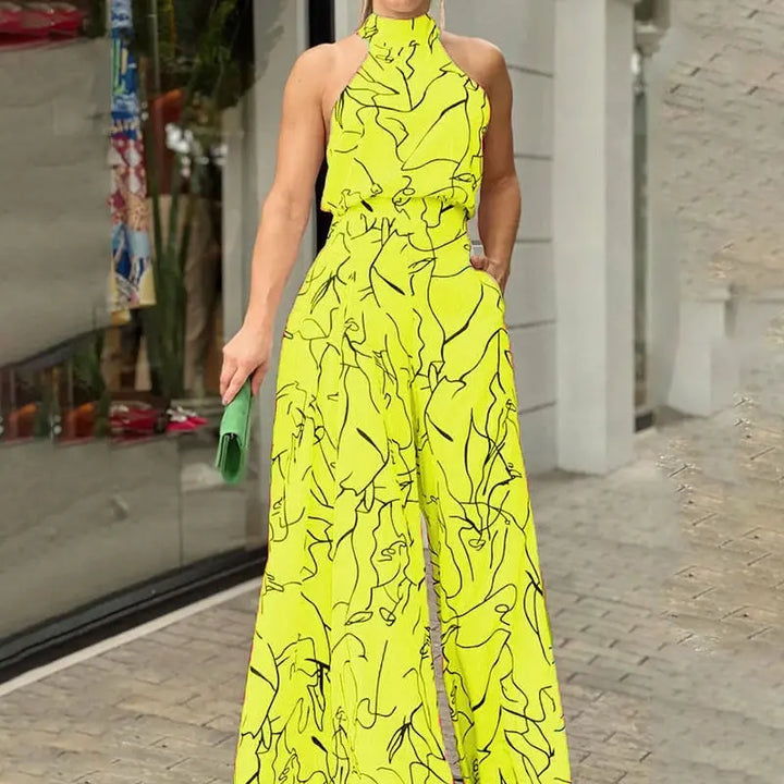 QIANA™ - Elegant Wide Leg Neck Tie Sleeveless Summer Jumpsuit CULT ÉIRE