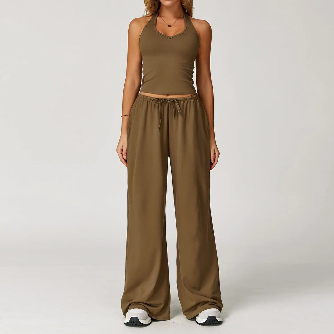 DINGDING™ - Casual Crop Tank Top and Wide Leg Pants Set CULT ÉIRE