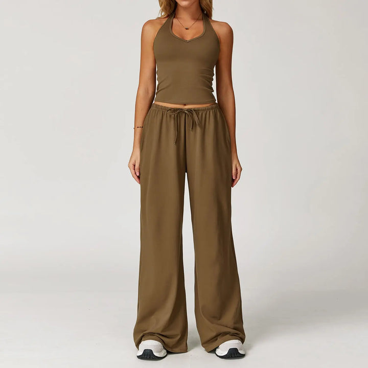 DINGDING™ - Casual Crop Tank Top and Wide Leg Pants Set CULT ÉIRE
