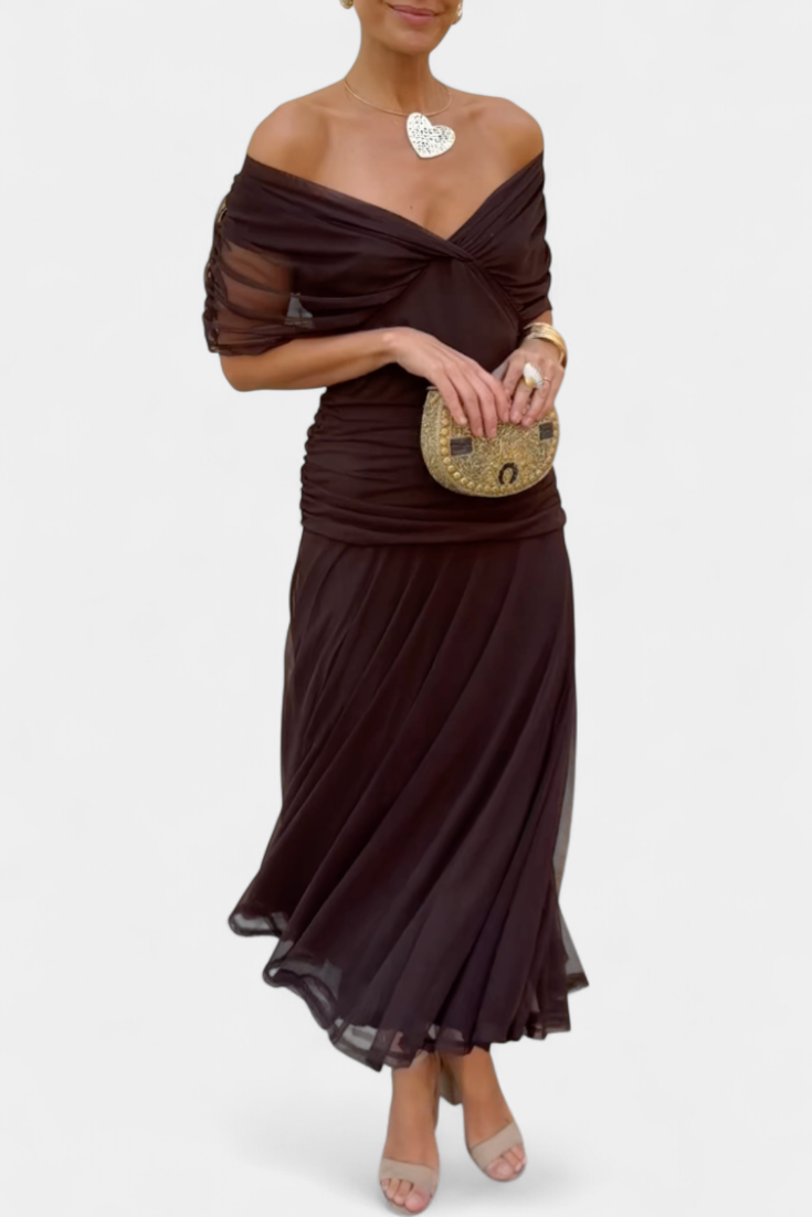 FLORENDA™ | Long Floral V Neck Dress CULTÉIRE DUBLIN