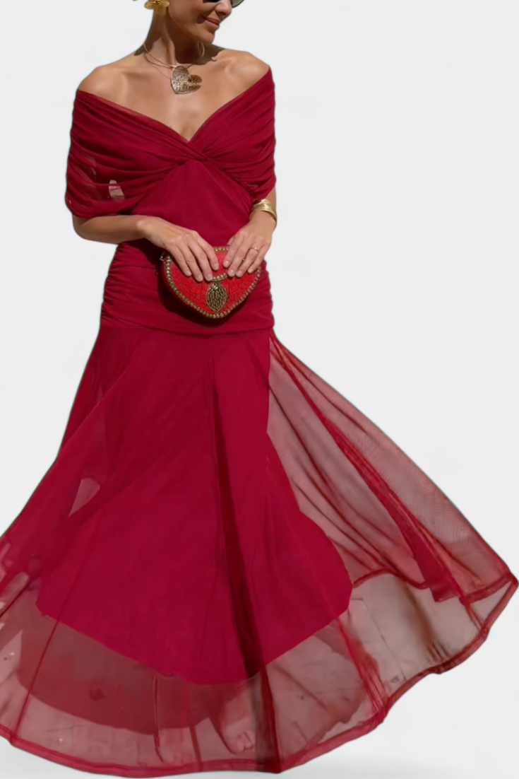 FLORENDA™ | Long Floral V Neck Dress CULTÉIRE DUBLIN
