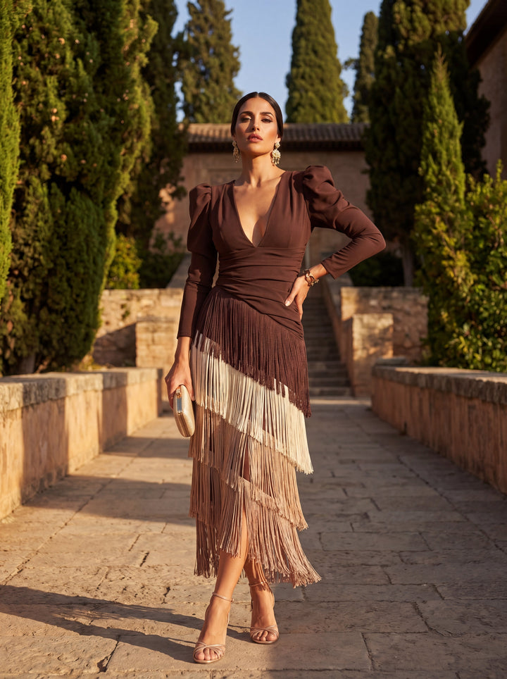 GENEVIEVE | Fringe Midi Dress CULTÉIRE DUBLIN