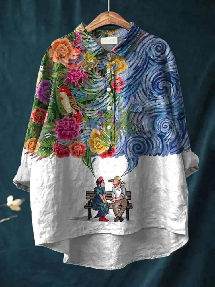 Aveline | Artistic Garden Dream Women's Casual Blouse CULT ÉIRE