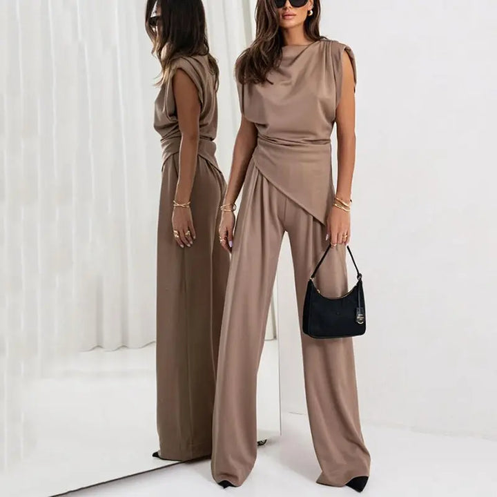 Sienna | Draped Top and Wide-Leg Trousers Two Piece Set CULT ÉIRE