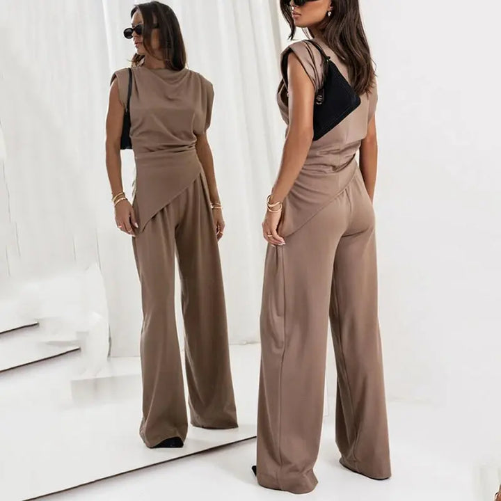 Sienna | Draped Top and Wide-Leg Trousers Two Piece Set CULT ÉIRE