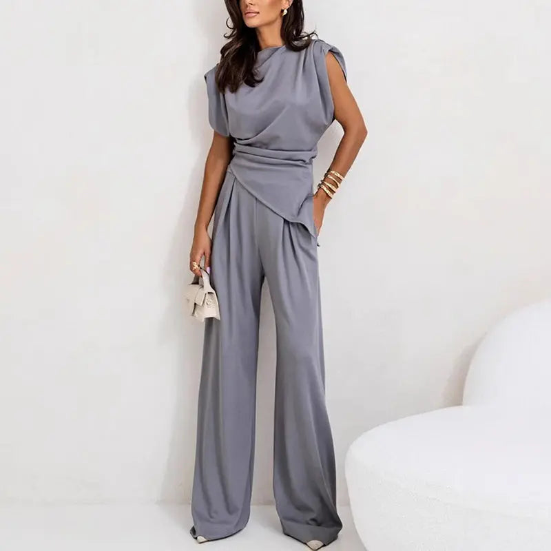 Sienna | Draped Top and Wide-Leg Trousers Two Piece Set CULT ÉIRE