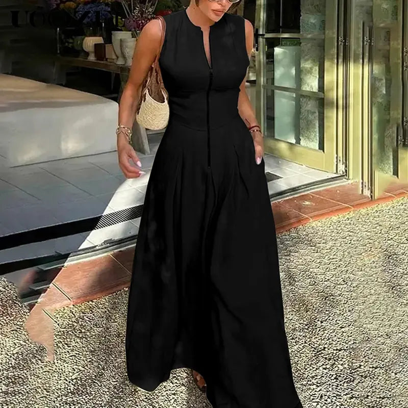 HONORATA™ – Relaxed Loose Fit Zippered Round-Neck Maxi Dress CULTÉIRE DUBLIN